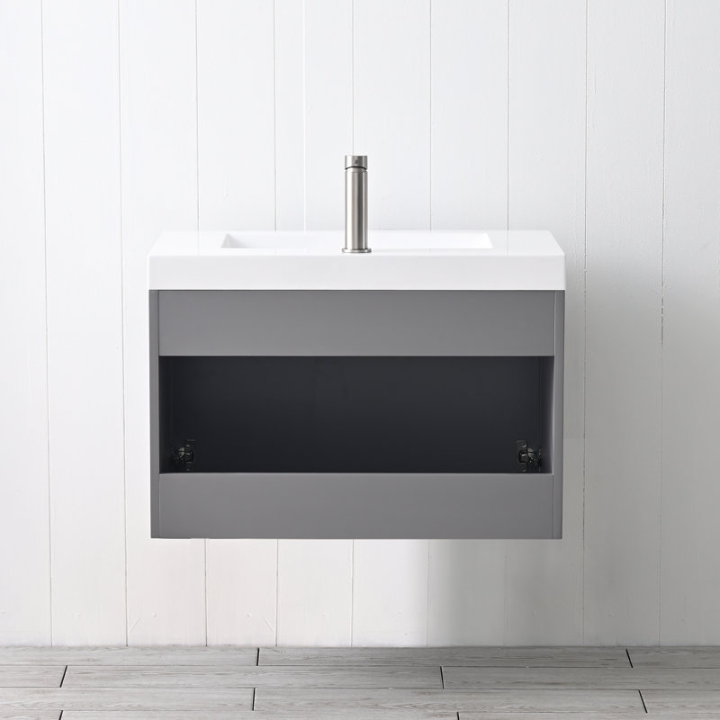 Ebern Designs Rakeshia 30 Inch Wall Mounted Floating Bathroom Vanity ...